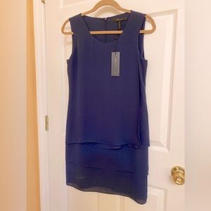 BCBGMAXAZRIA NWT HALEY LAYERS NAVY DRESS Sz 0